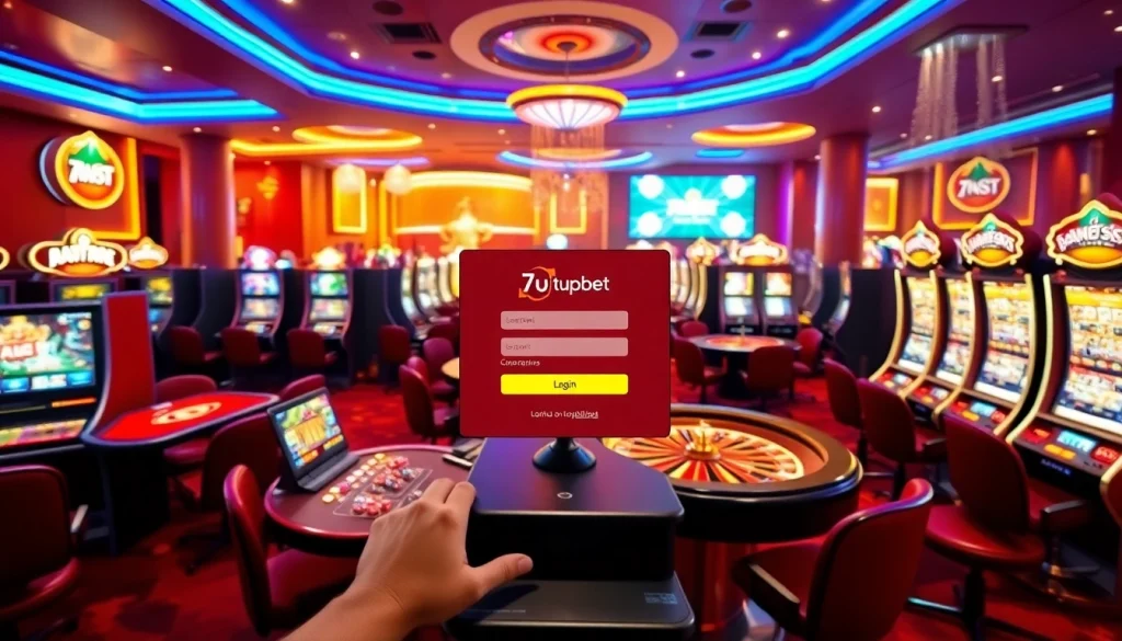 Engaging visual of the 7upbet login experience in an online casino environment.