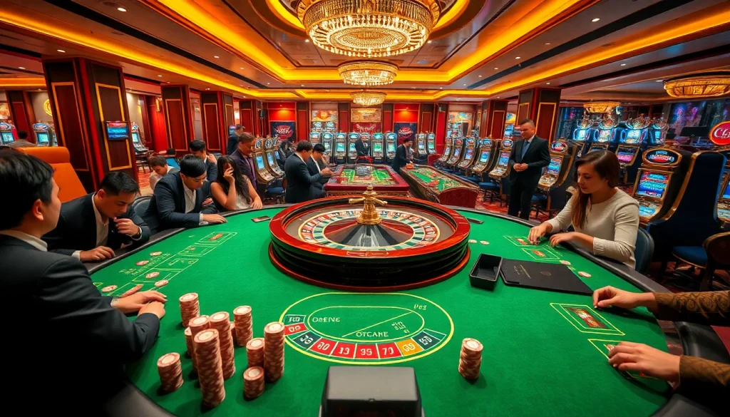 A lively U888 casino scene showcasing a roulette table and enthusiastic players.