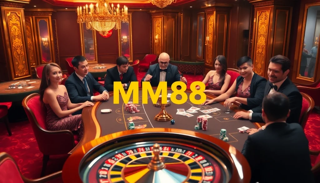 Experience luxury gaming with MM88 at this glamorous casino poker table.
