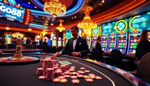 Experience thrilling gameplay at go88 with vibrant casino visuals and exciting gaming elements.