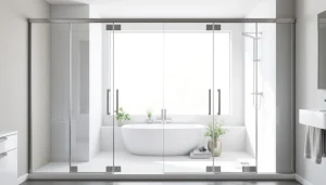 Shower doors UK showcased in a modern bathroom with sleek design and elegant finishes.