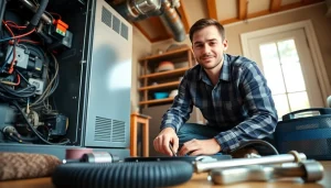 Expert technician providing furnace repair bedford ny service in a cozy home.