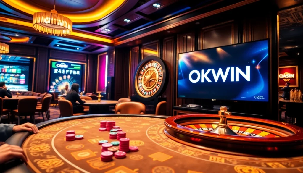 Engage in thrilling poker games at OKWIN's luxurious casino experience.