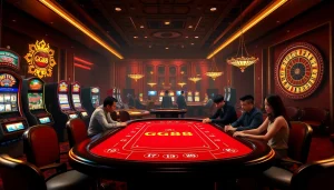 Experience the excitement at GG88's vibrant gaming table with players enjoying their casino adventures.