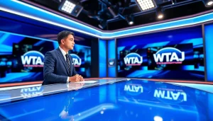 WTAJ news anchor delivering breaking news in a high-tech studio environment.