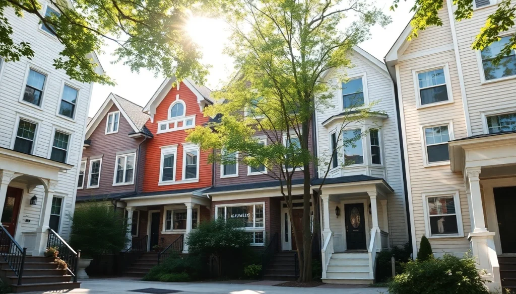 Showcasing vibrant residential architecture by a Residential Architect Boston in a natural urban setting.