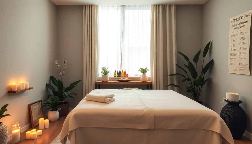 마사지 치료를 위한 편안한 분위기의 휴식 마사지실
