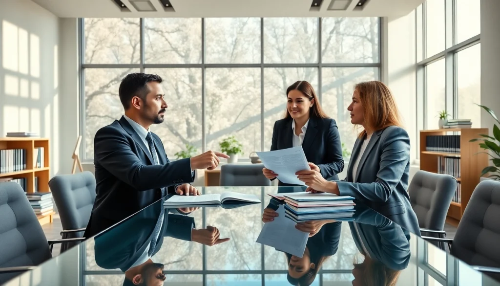 Greenville Personal Injury Lawyers collaborating in a modern legal office.
