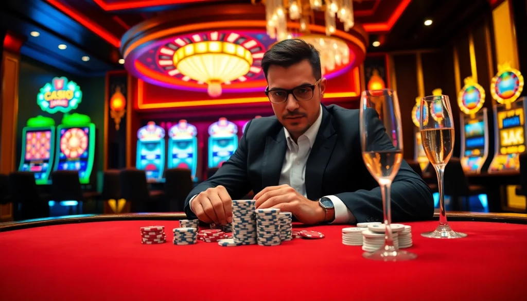 Vivez l'excitation de jouer au poker au meilleur casino en ligne avec une atmosphère palpitante et des enjeux élevés.