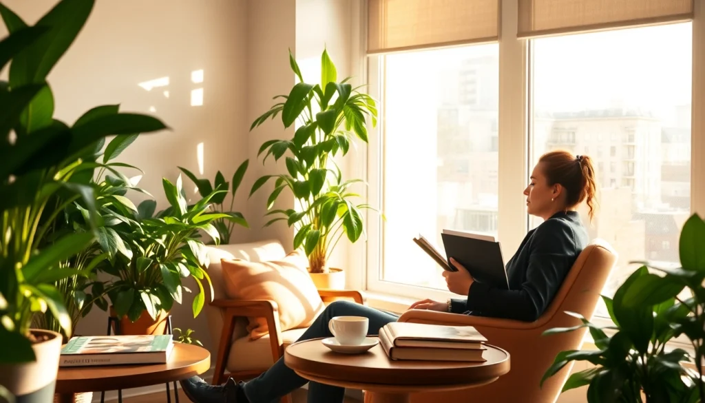 Engaging UK Lifestyle Blog theme with a cozy reading nook and warm light.