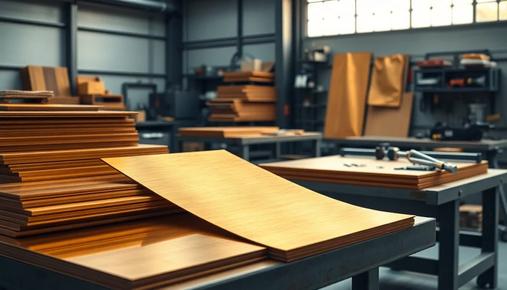 Foi de alamă de înaltă calitate (Tabla alamă) expuse într-un atelier modern, evidențiind textura și strălucirea acestora.